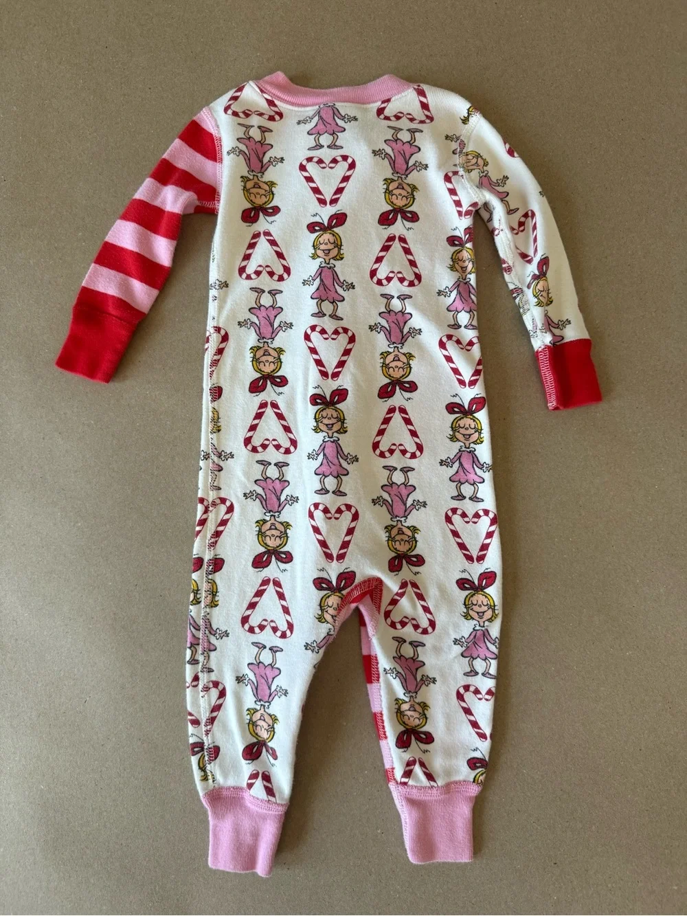 The Grinch Hanna Andersson Cindy Loo Who One-Piece Holiday Pajamas Size 6-12 mo